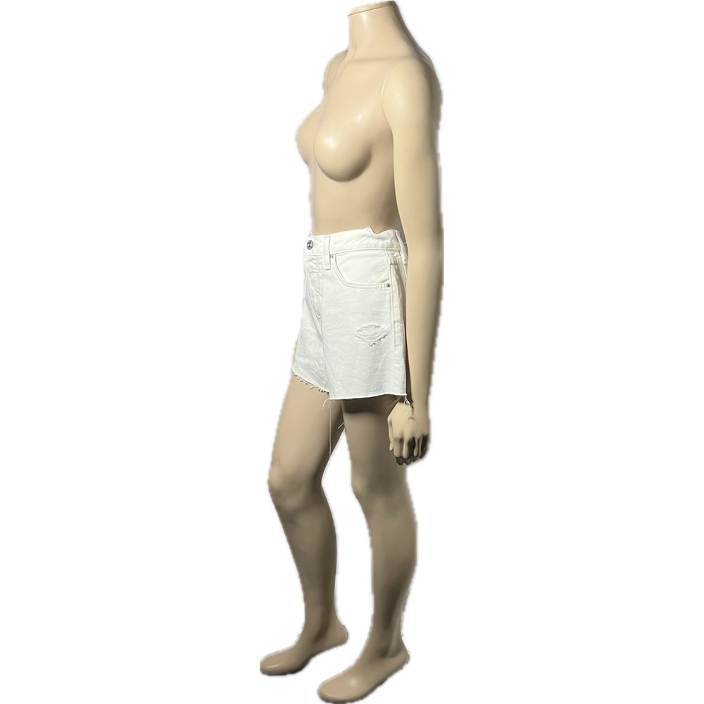 NWT Hudson Lori High Rise White Denim Shorts Button Fly - Picture 4 of 14